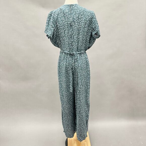 Vintage 90s Debra Martin Floral Smocked Top Dolman Sleeve Jumpsuit Size 12 - Picture 3 of 16